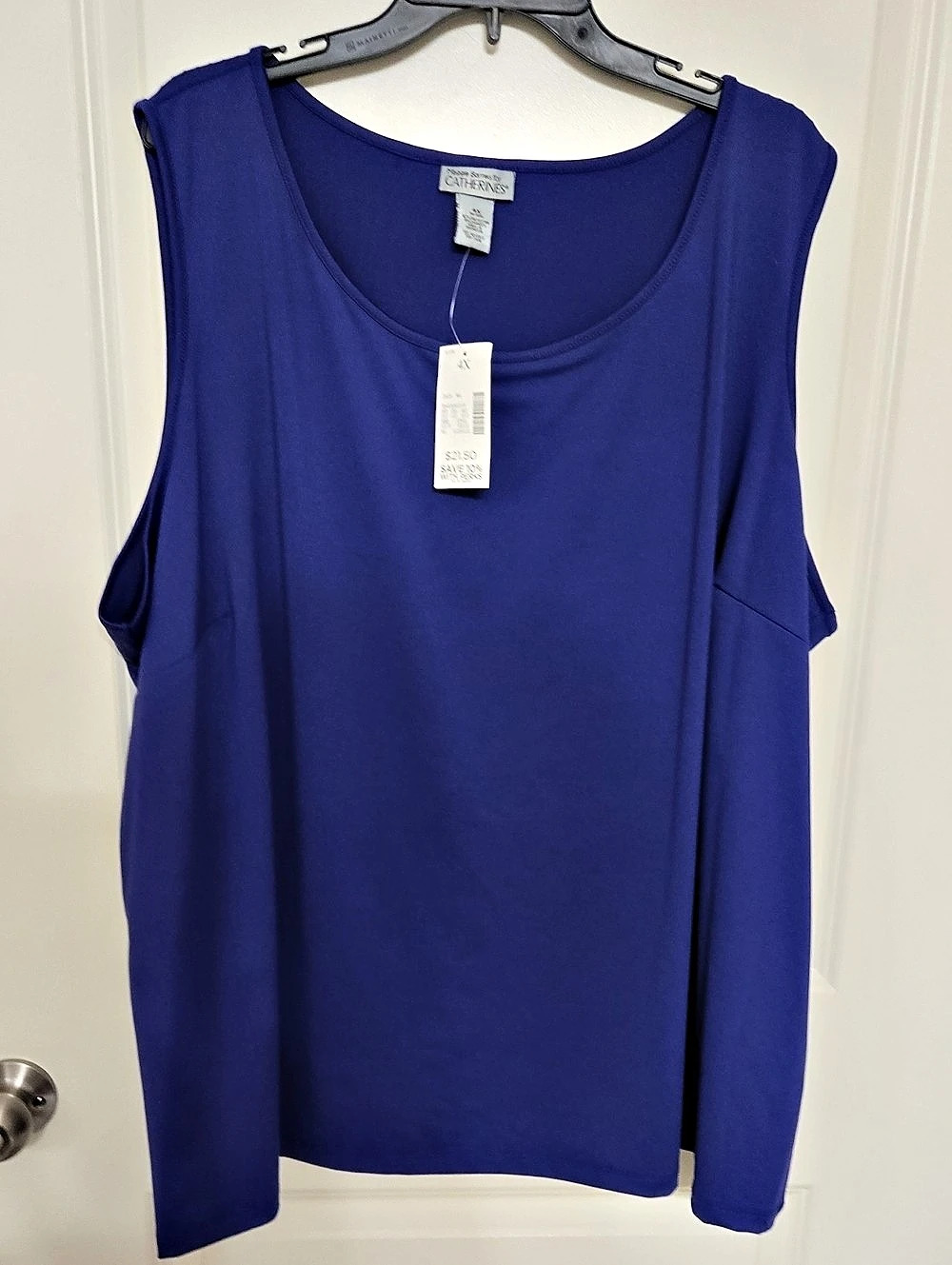 Maggie Barnes for Catherine's Blue Tank Top Size 4X NWT